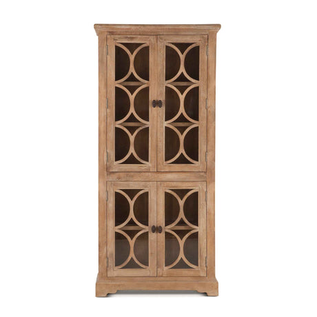 San Rafael 38" Tall Glass Cabinet in Antique Oak by Home Trends & Design at Eve Furniture