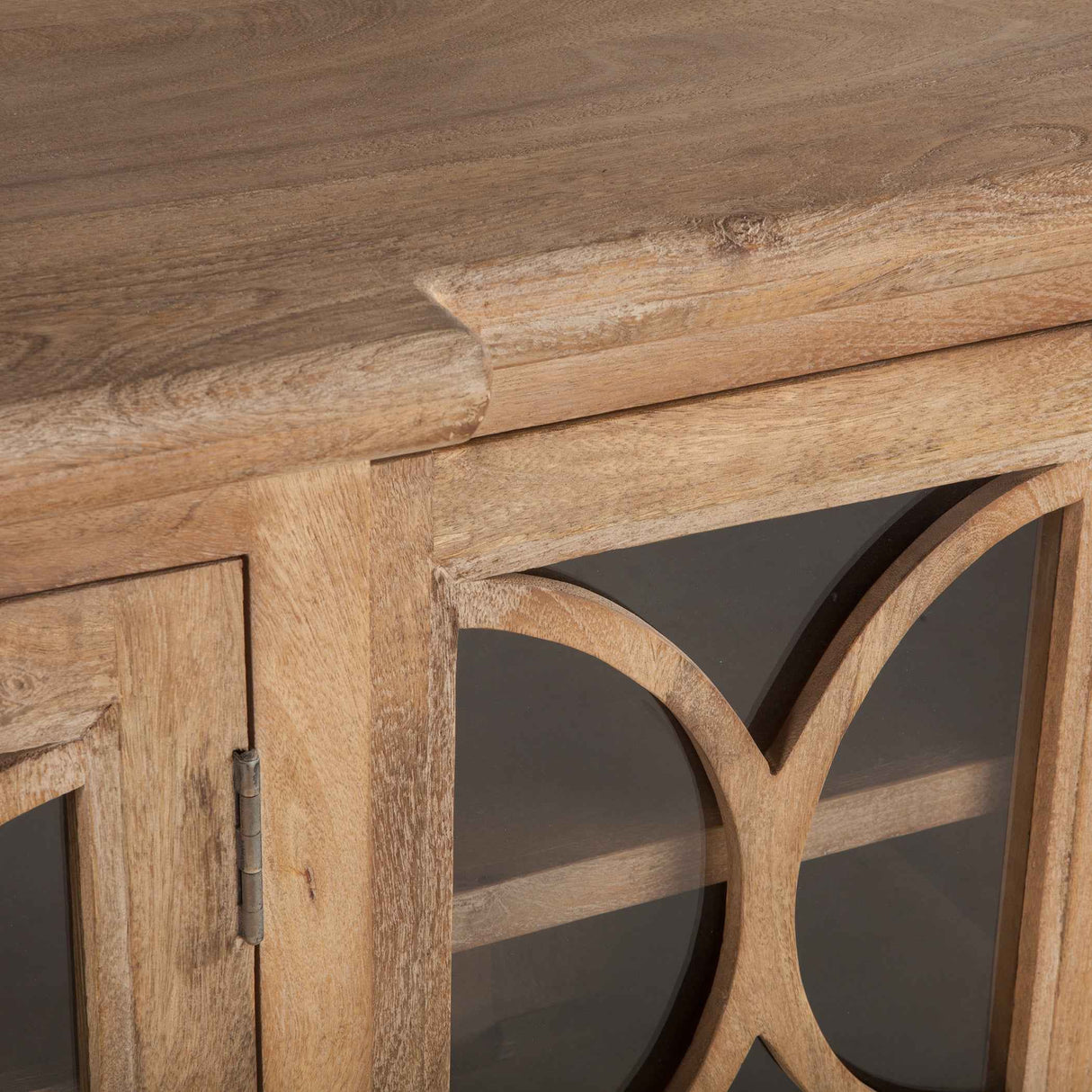 San Rafael 75" Glass Cabinet in Antique Oak by Home Trends & Design at Eve Furniture