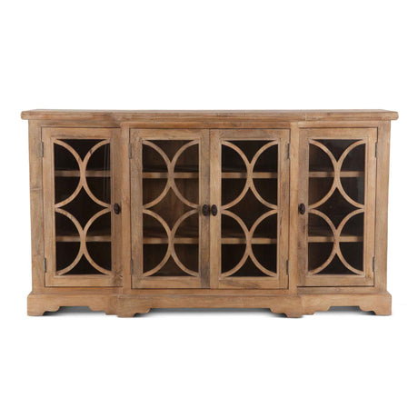 San Rafael 75" Glass Cabinet in Antique Oak by Home Trends & Design at Eve Furniture
