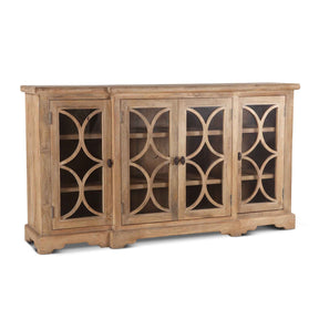 San Rafael 75" Glass Cabinet in Antique Oak by Home Trends & Design at Eve Furniture