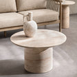 Sana Capri Limestone 30" Round Outdoor Coffee Table by Classic Home at Eve Furniture