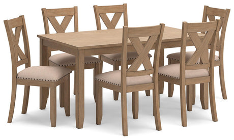 Sanbriar Light Brown Dining Table and Chairs by Ashley at Eve Furniture