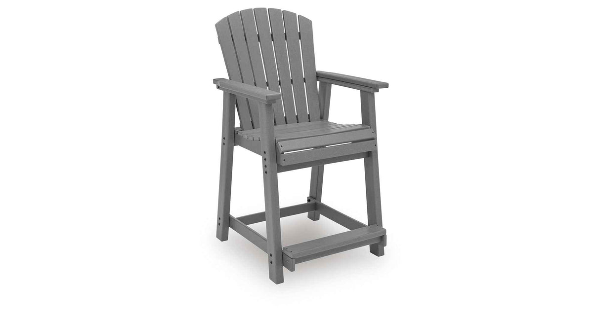 Sanctuary Beach Dark Gray Outdoor Counter Height Bar Stool (Set of 2) by Ashley at Eve Furniture