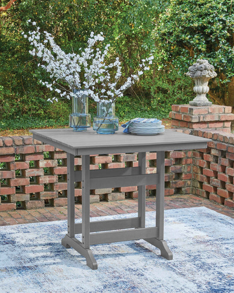 Sanctuary Beach Dark Gray Outdoor Counter Height Dining Set by Ashley at Eve Furniture