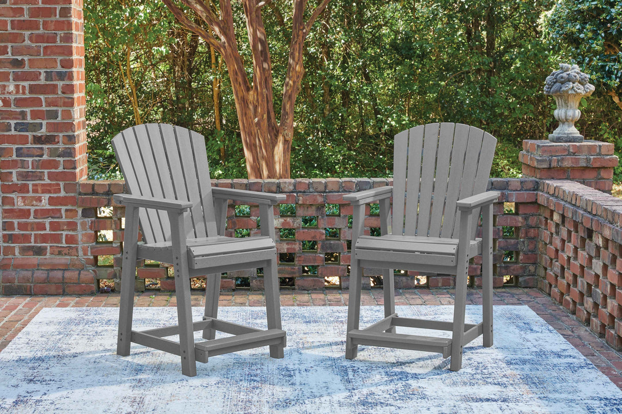 Sanctuary Beach Dark Gray Outdoor Counter Height Dining Set by Ashley at Eve Furniture