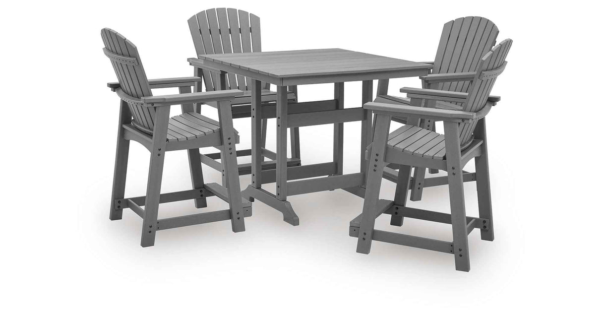 Sanctuary Beach Dark Gray Outdoor Counter Height Dining Set by Ashley at Eve Furniture