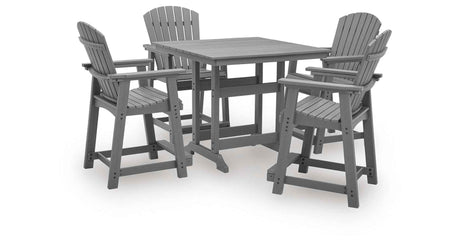 Sanctuary Beach Dark Gray Outdoor Counter Height Dining Set by Ashley at Eve Furniture