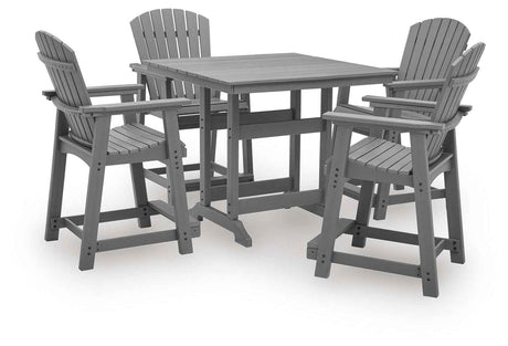 Sanctuary Beach Dark Gray Outdoor Counter Height Dining Set by Ashley at Eve Furniture