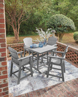 Sanctuary Beach Dark Gray Outdoor Counter Height Dining Set by Ashley at Eve Furniture