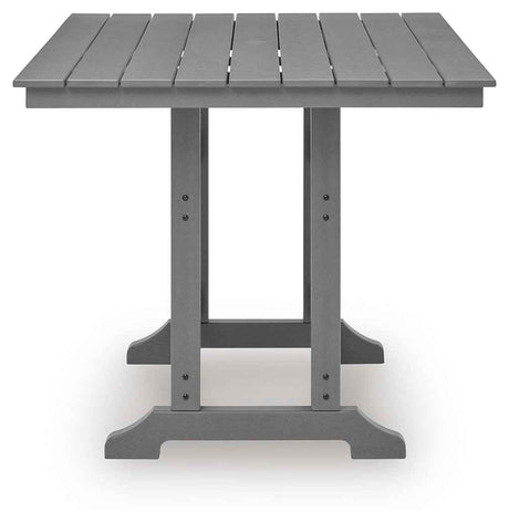Sanctuary Beach Dark Gray Outdoor Counter Height Dining Set by Ashley at Eve Furniture