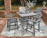 Sanctuary Beach Dark Gray Outdoor Counter Height Dining Set by Ashley at Eve Furniture