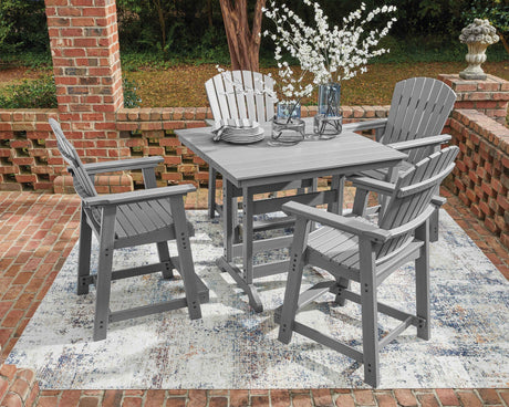 Sanctuary Beach Dark Gray Outdoor Counter Height Dining Set by Ashley at Eve Furniture