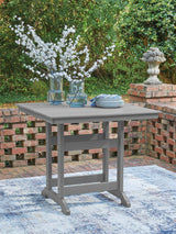 Sanctuary Beach Dark Gray Outdoor Counter Height Dining Table by Ashley at Eve Furniture