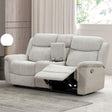 Sandbach Light Gray Manual Reclining Loveseat With Console by Furniture of America at Eve Furniture