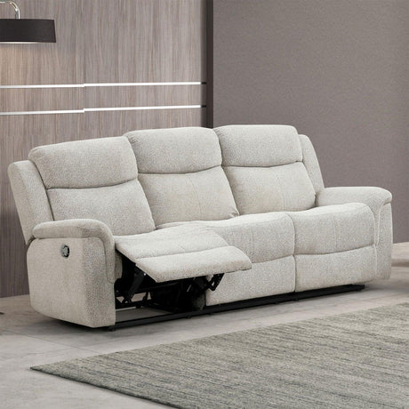 Sandbach Light Gray Manual Reclining Sofa by Furniture of America at Eve Furniture