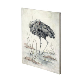 Sandhil Crane by Mercana Studio a Hand Embellished Textured Canvas by Mercana at Eve Furniture
