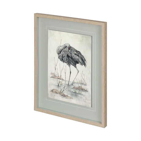 Sandhill Crane by Mercana Studio a Hand Embellished Textured Framed Art Print Matted under Glass by Mercana at Eve Furniture