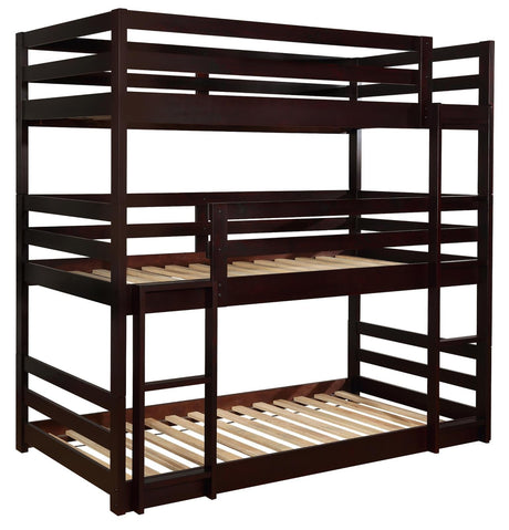 Sandler Cappuccino Twin Triple Bunk Bed