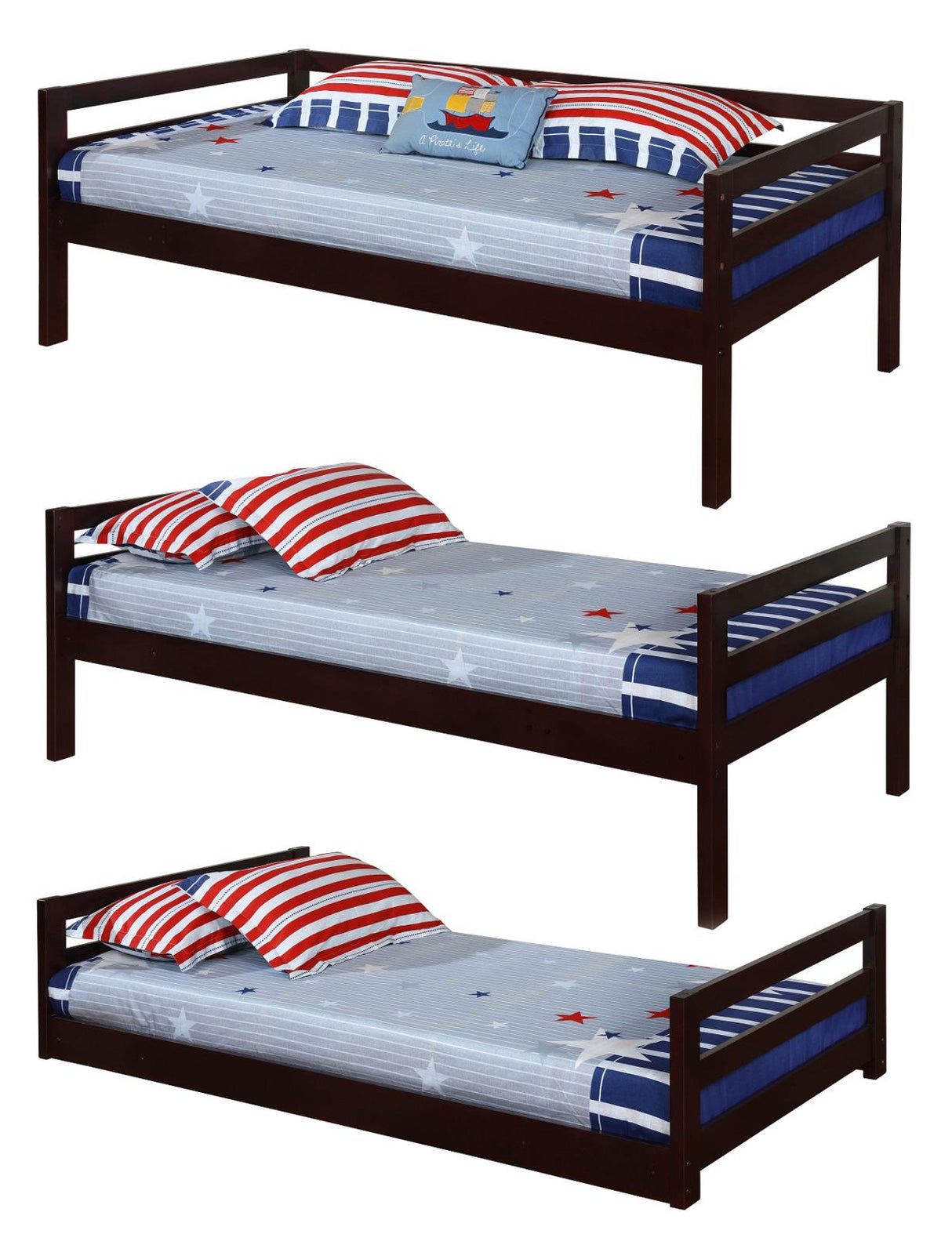 Sandler Cappuccino Twin Triple Bunk Bed