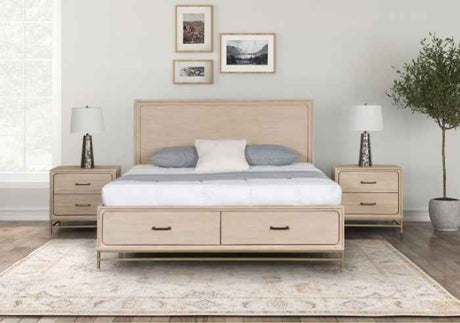 Sandnes Transitional Light Oak 5-Piece Queen Bedroom Set by Furniture of America at Eve Furniture