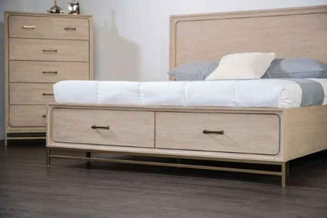 Sandnes Transitional Light Oak 5-Piece Queen Bedroom Set by Furniture of America at Eve Furniture