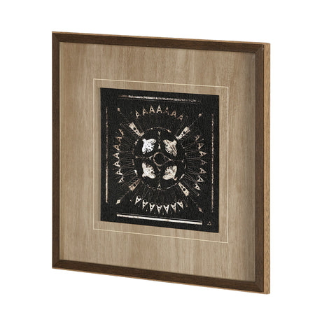 Sandpainting-Ink I by Mercana Studio a Hand Embellished Textured Framed Art Print Matted under Glass by Mercana at Eve Furniture
