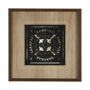 Sandpainting-Ink I by Mercana Studio a Hand Embellished Textured Framed Art Print Matted under Glass by Mercana at Eve Furniture