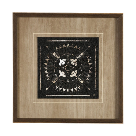 Sandpainting-Ink I by Mercana Studio a Hand Embellished Textured Framed Art Print Matted under Glass by Mercana at Eve Furniture