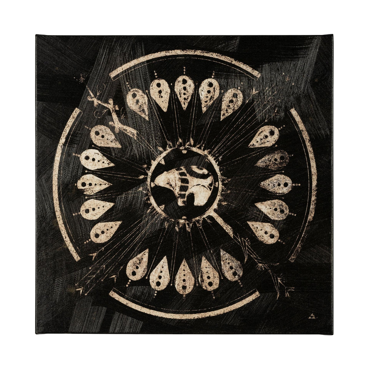 Sandpainting-Ink II by Chad Mackay a Hand Embellished Textured Canvas by Mercana at Eve Furniture