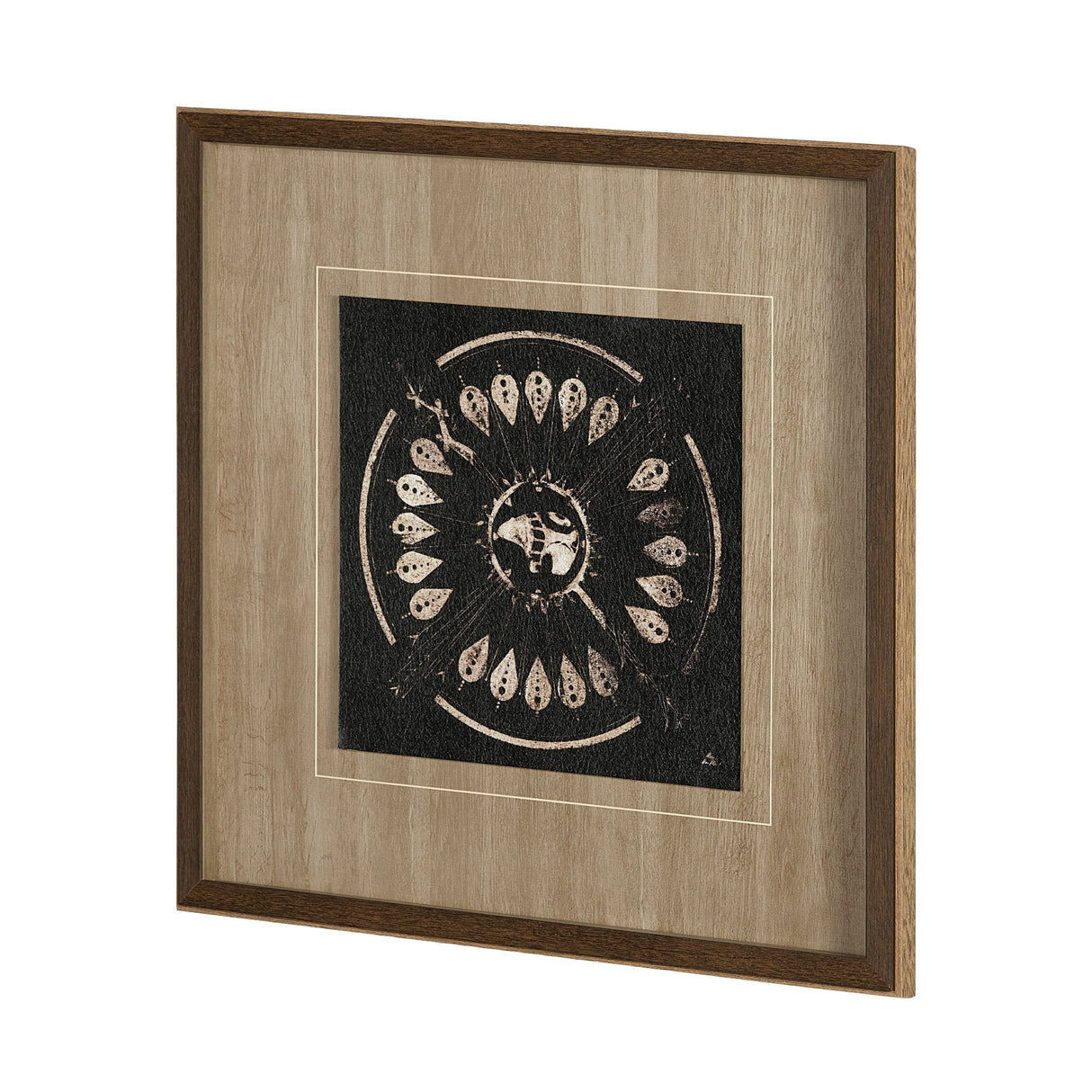 Sandpainting-Ink II by Mercana Studio Hand Embellished Textured Framed Art Print Matted under Glass by Mercana at Eve Furniture