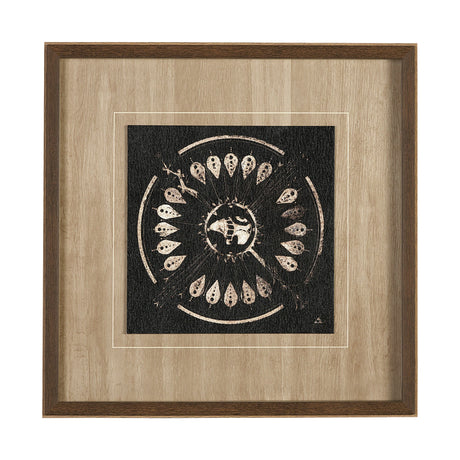 Sandpainting-Ink II by Mercana Studio Hand Embellished Textured Framed Art Print Matted under Glass by Mercana at Eve Furniture