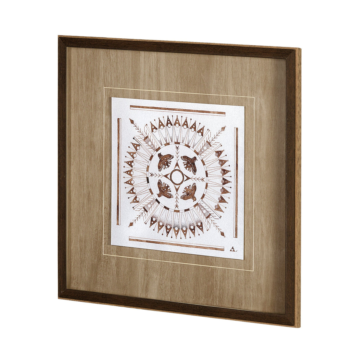 Sandpainting-Watercolor I by Mercana Studio Hand Embellished Framed Art Print Matted under Glass by Mercana at Eve Furniture