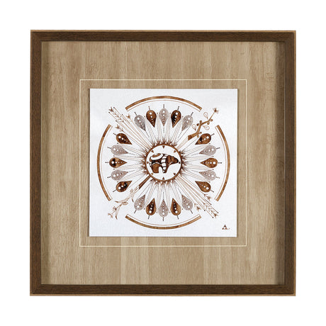 Sandpainting-Watercolor II by Mercana Studio Hand Embellished Framed Art Print Matted under Glass by Mercana at Eve Furniture