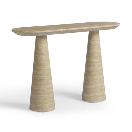 Sandra Faux Travertine Indoor/Outdoor Console Table by TOV Furniture at Eve Furniture