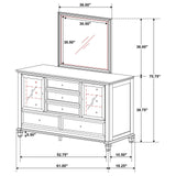 Sandy Beach 11-drawer Dresser with Mirror Cream White