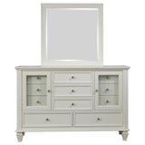 Sandy Beach 11-drawer Dresser with Mirror Cream White