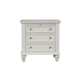 Sandy Beach 3-Drawer Nightstand White