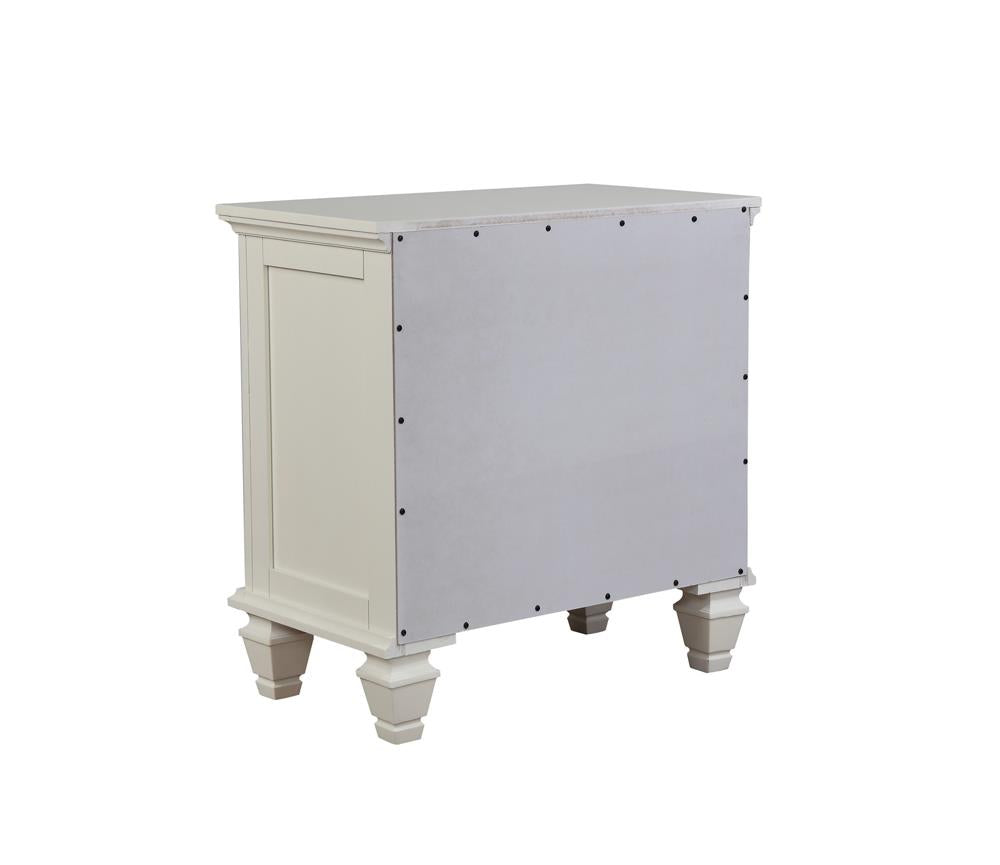 Sandy Beach 3-Drawer Nightstand White