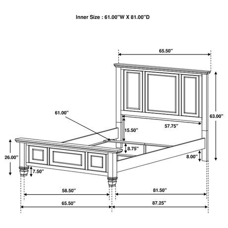 Sandy Beach 4-Piece Queen Bedroom Set with High Headboard by Coaster at Eve Furniture