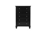 Sandy Beach Black 5-Drawer Chest