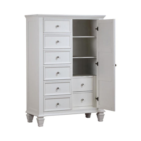 Sandy Beach White 8-Drawer Man's Chest Storage