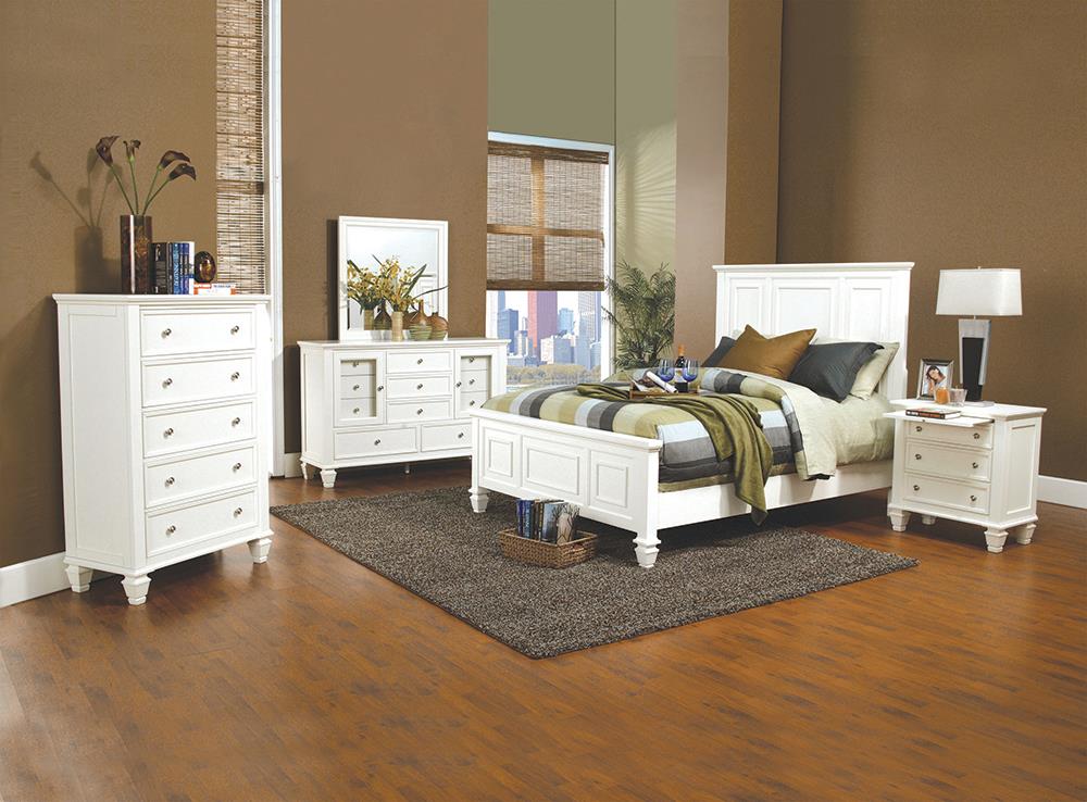 Sandy Beach 4-Piece Queen Bedroom Set with High Headboard