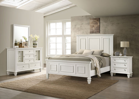 Sandy Beach Cream White 4-Piece California King Bedroom Set by Coaster at Eve Furniture