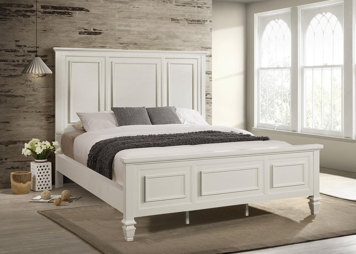 Sandy Beach Cream White California King Panel Bed by Coaster at Eve Furniture