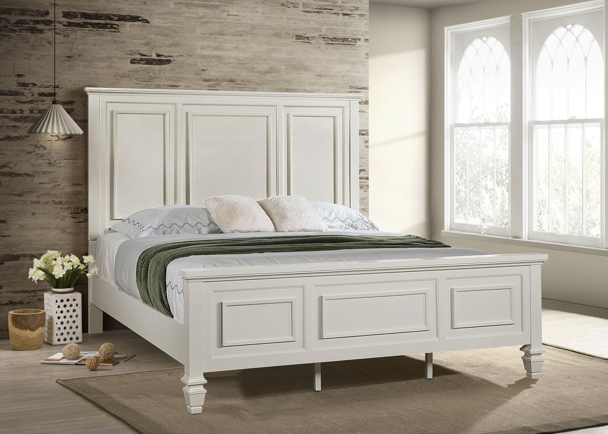 Sandy Beach Cream White Eastern King Panel Bed by Coaster at Eve Furniture