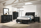 Sandy Beach Eastern King Storage Sleigh Bed Black