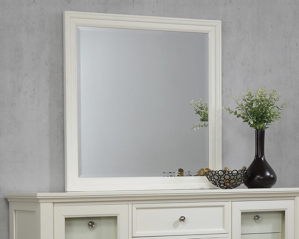 Sandy Beach White Rectangular Mirror