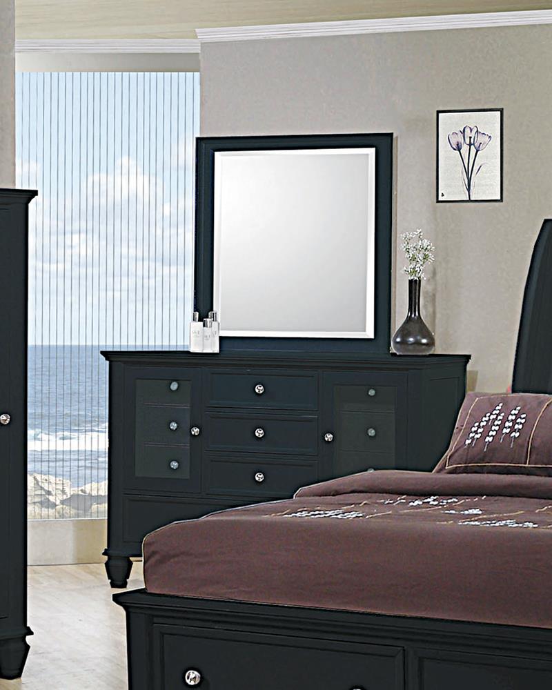 Sandy Beach Black Vertical Dresser Mirror