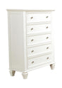 Sandy Beach White 5-Drawer Rectangular Chest by Coaster at Eve Furniture
