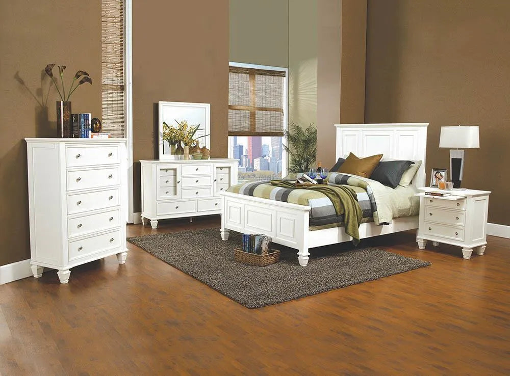Sandy Beach White Queen Panel Bed with High Headboard by Coaster at Eve Furniture